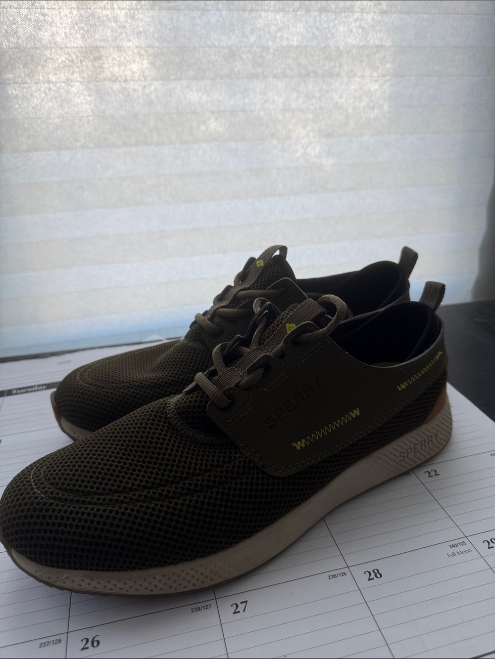 Sperry Men’s Olive Green Mesh Lace-Up Sneaker